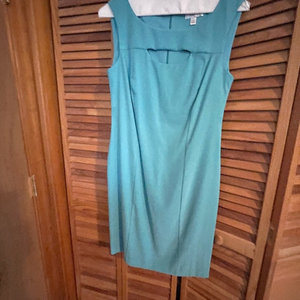 Turquoise peek cutout dress